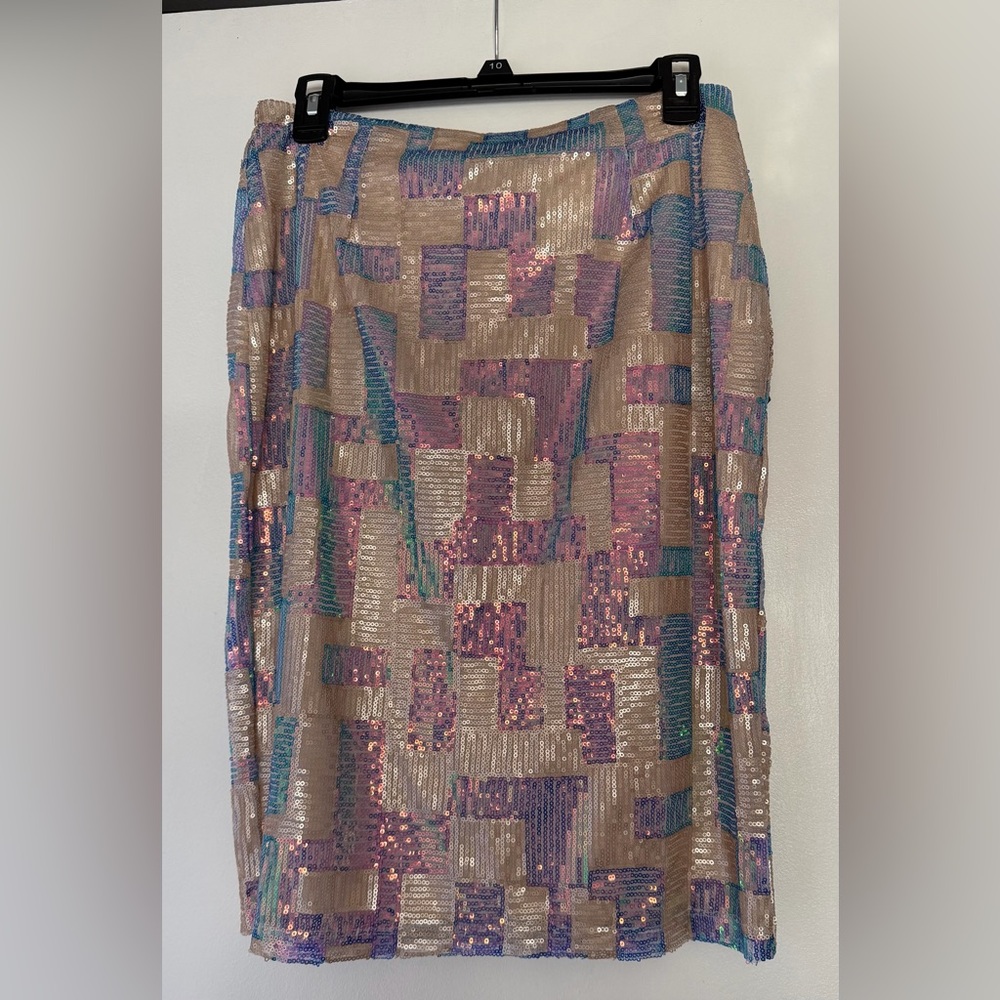 Sequin Patchwork Skirt - Multicolor